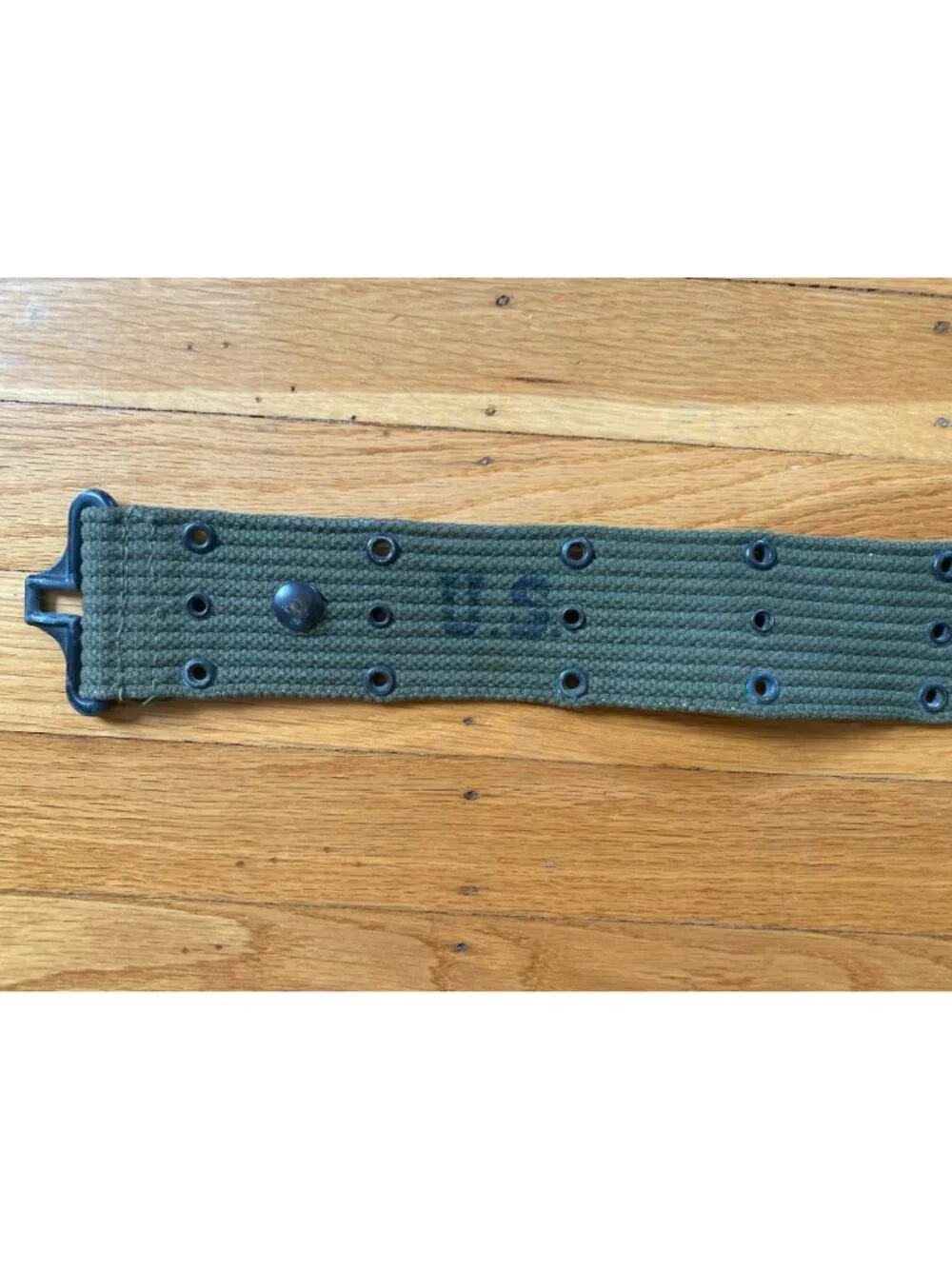 Vintage US Army M1936 Pistol Belt WWII Military Olive Drab Adjustable 41-34